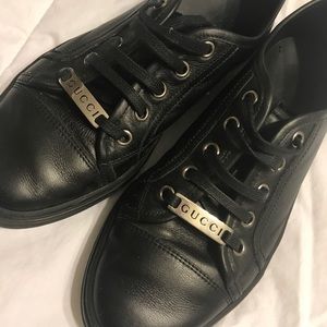 Gucci Black Flat Black Sneaker Sz 38